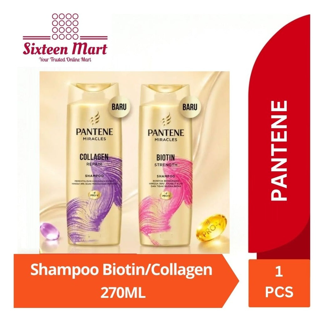 PANTENE Miracles Shampoo Pro-V Biotin Strength | Collagen Repair 270ml (SG)