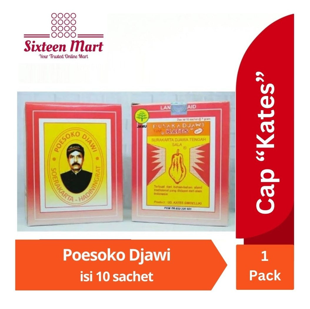 Jamu Lancar Haid Poesoko / Pusaka Djawi cap Kates isi 10 sachet (SG)