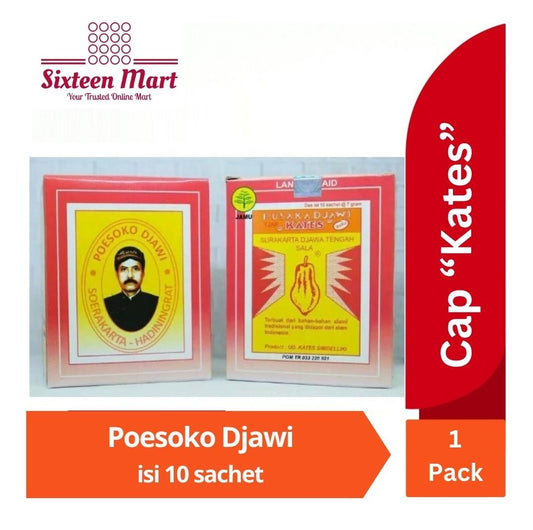 Jamu Lancar Haid Poesoko / Pusaka Djawi cap Kates isi 10 sachet (SG)