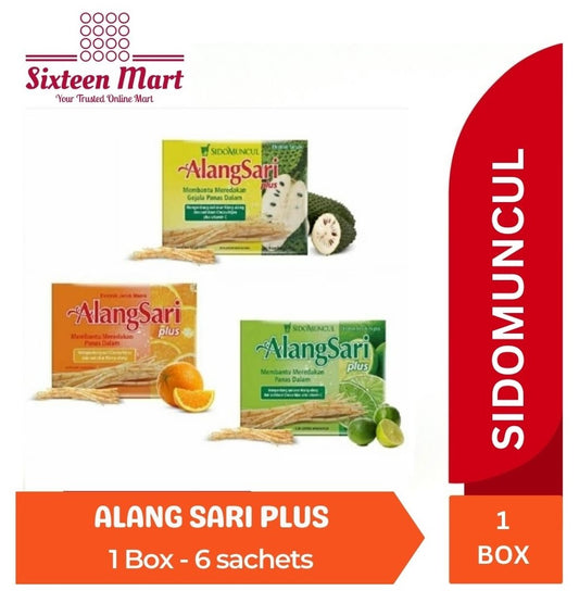 SIDOMUNCUL ALANGSARI PLUS Jeruk Manis/Jeruk Nipis/Sirsak 1 Box Contain 6 Sachets (SG)