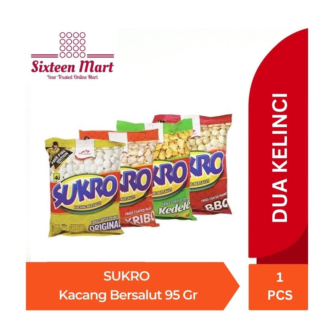 Dua Kelinci SUKRO Snack Kacang Bersalut 95 gr (SG)
