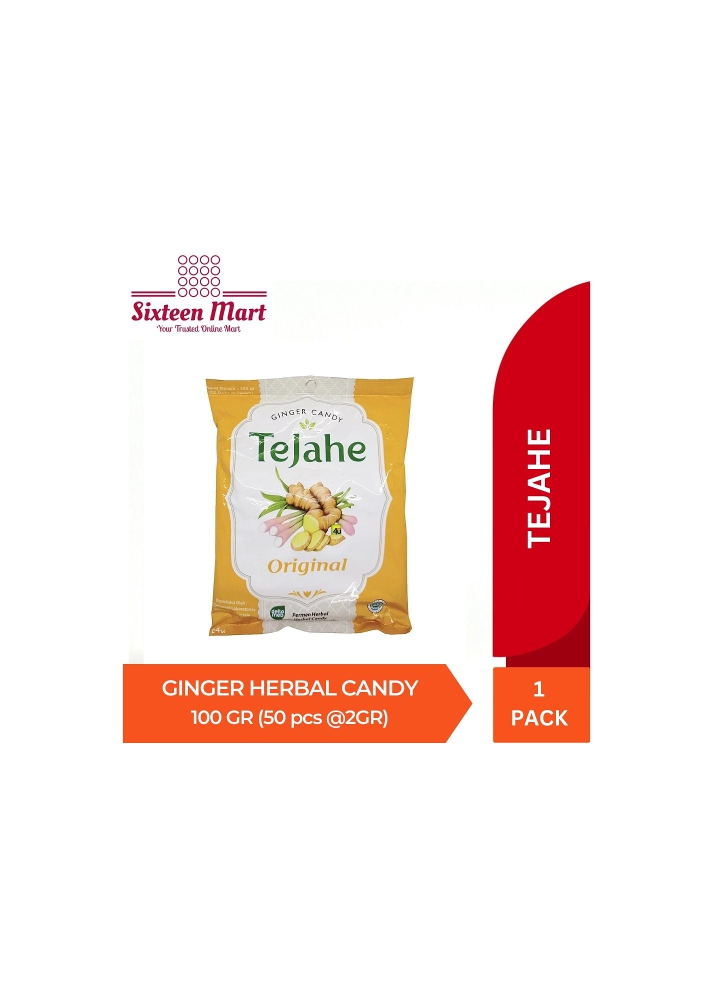 TEJAHE Ginger Candy Original Permen Herbal Jahe (SG)