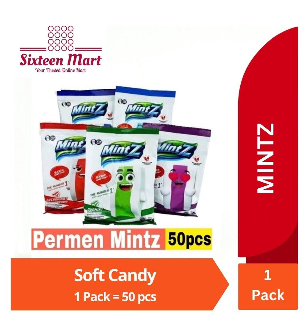 Permen Lunak MINTZ Soft Candy Rasa Cherry Mint pack isi 50