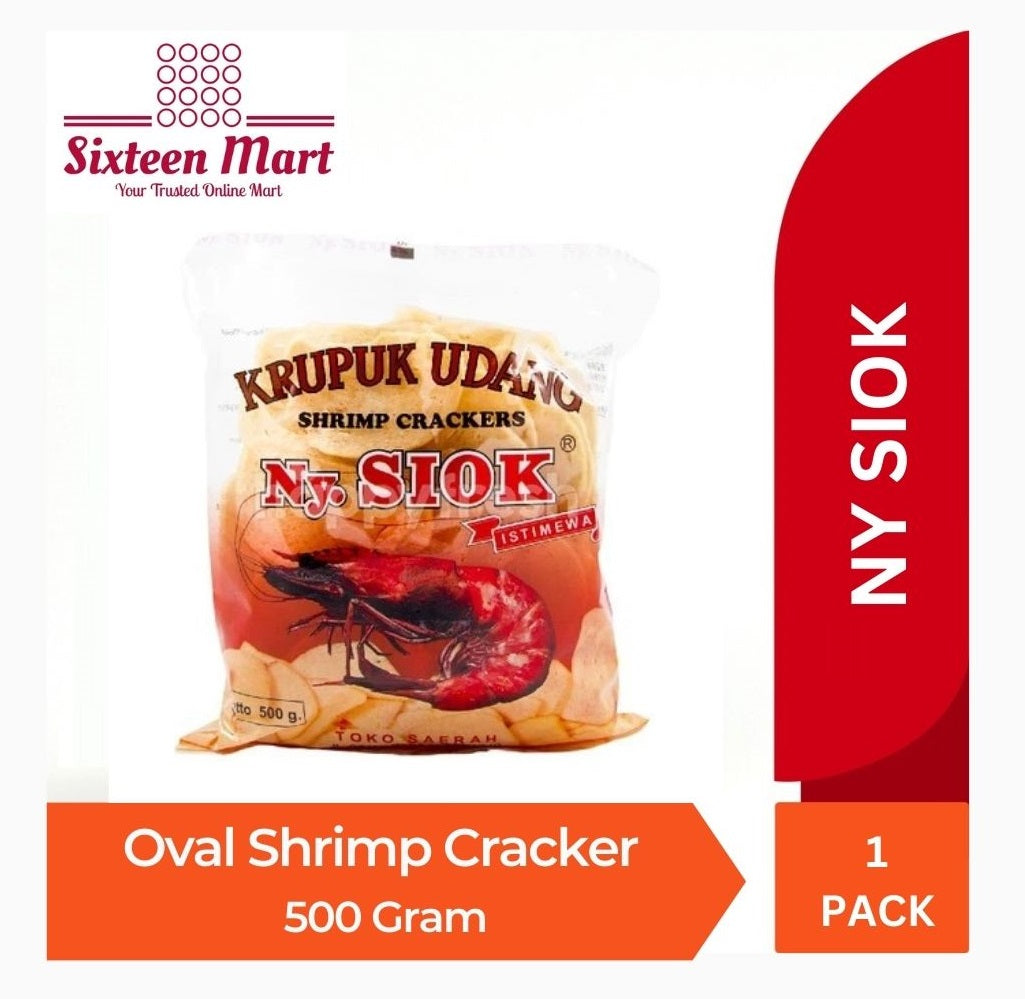 Kerupuk Ny Siok STICK/OVAL Shrimp Cracker 500 Grams Krupuk Keropok Udang (SG)