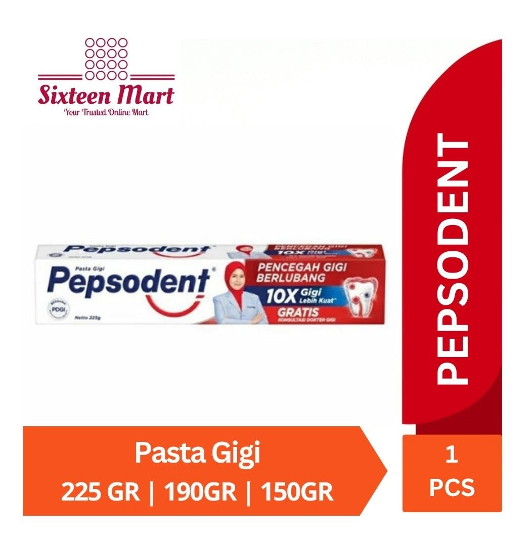 PEPSODENT PASTA GIGI 225GR | 190GR | 150GR - Pencegah Gigi Berlubang (SG)