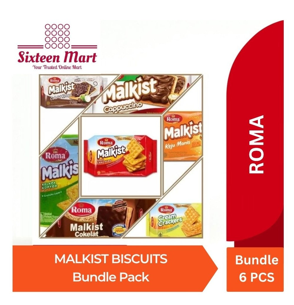 Bundle ROMA MALKIST Crackers Biskuit per PACK contain 6 pcs (SG)