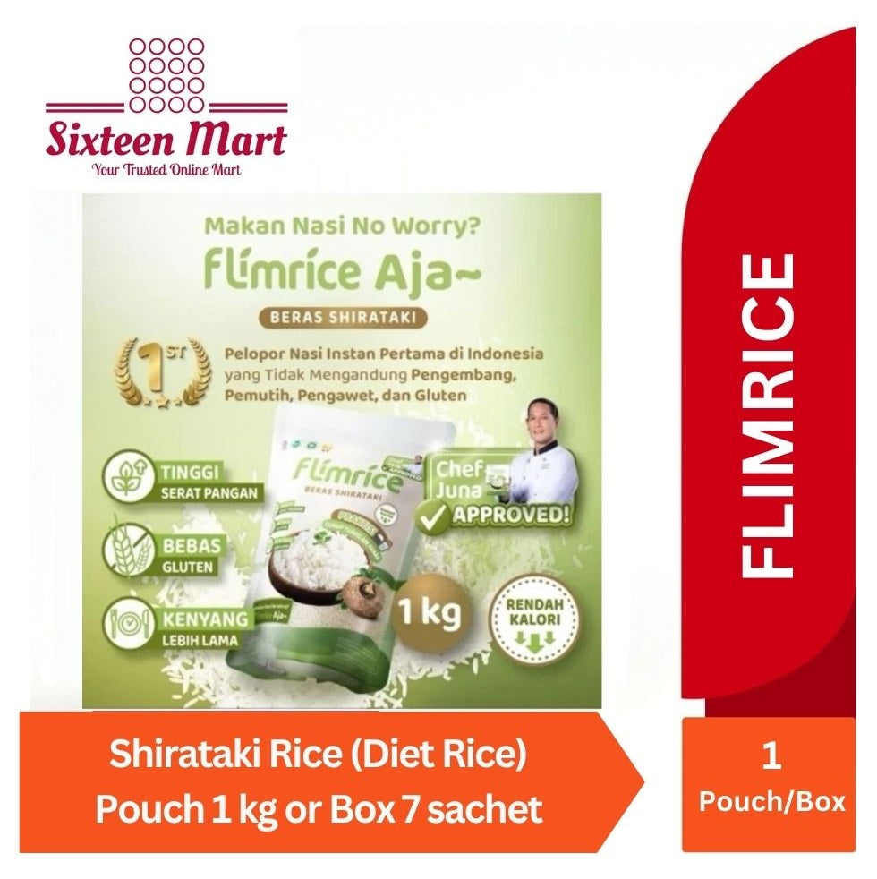 FLIMRICE Shirataki Rice (Diet Food Meal) Pouch 1 KG or Box contain 7 sachet HALAL (SG)