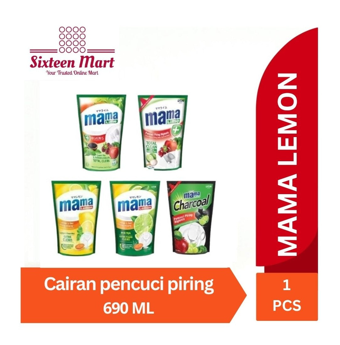 Mama Lemon Jeruk Nipis Sabun Pencuci Piring dan Gelas Kemasan Refill 690ML (SG)