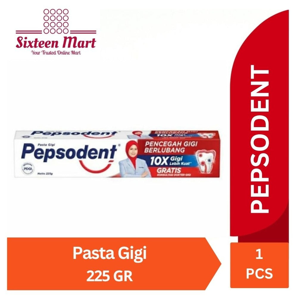 PEPSODENT PASTA GIGI 225G - Pencegah Gigi Berlubang (SG)