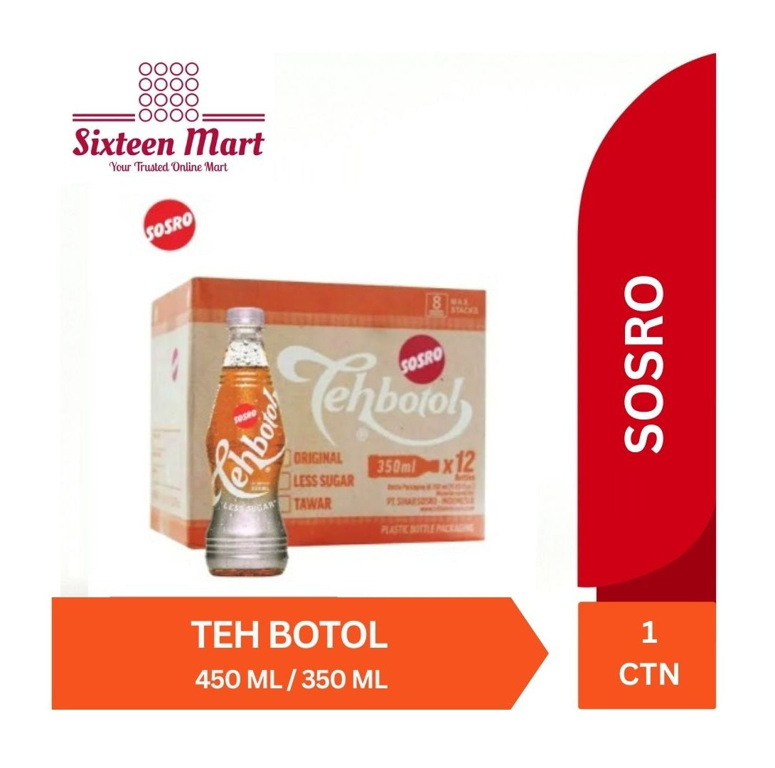 Bundle 1 CTN SOSRO Teh Botol LESS SUGAR OR ORIGINAL OR TAWAR 350ml (SG)