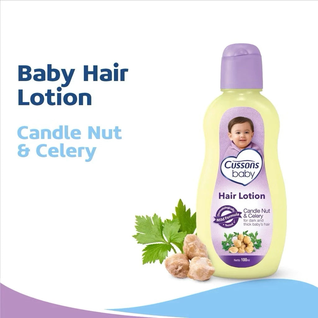 CUSSONS Baby Hair Lotion 200ml - Merawat Rambut & Kulit Kepala Bayi 100ml + 100ml (SG)