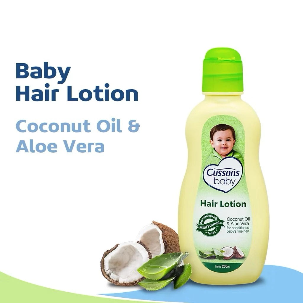 CUSSONS Baby Hair Lotion 200ml - Merawat Rambut & Kulit Kepala Bayi 100ml + 100ml (SG)