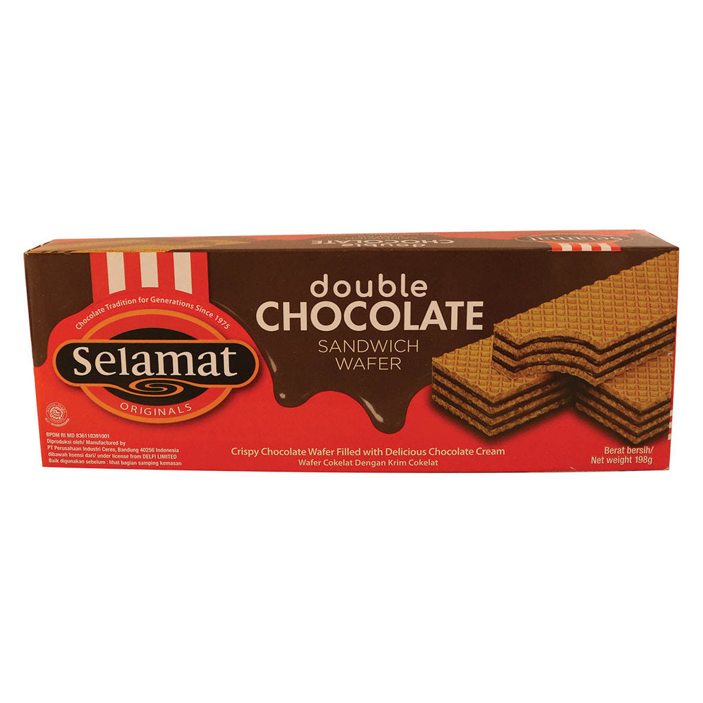 SELAMAT Sandwich Wafer 128 gram - Black Vanila/ Chocolate / Double Chocolate (SG)