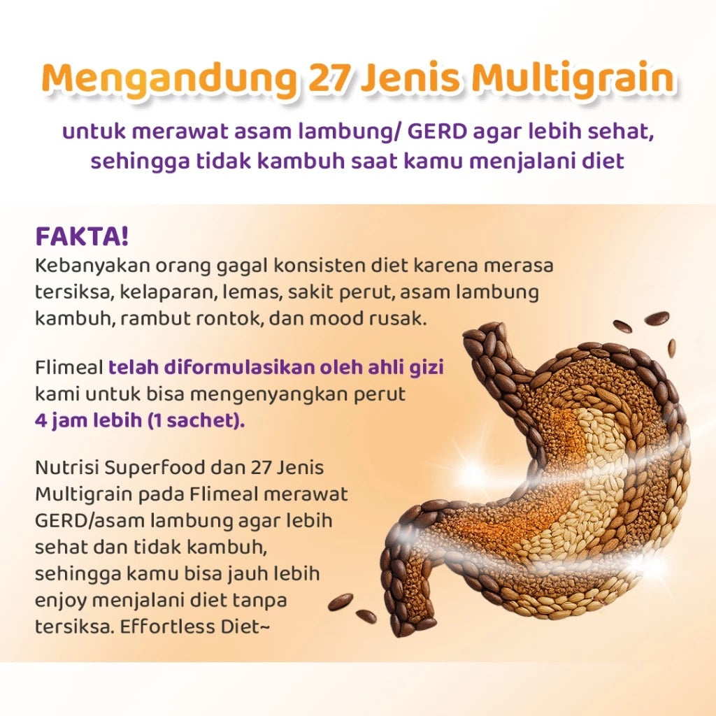 FLIMEAL (Meal Replacement) Rasa Choco Milk/Strawberry 1 Box contain 12 sachet (SG)