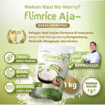 FLIMRICE Shirataki Rice (Diet Food Meal) Pouch 1 KG or Box contain 7 sachet HALAL (SG)