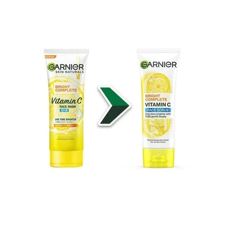 GARNIER Bright Complete Series Foam Face Scrub - Vitamin C All Best Varian (SG)