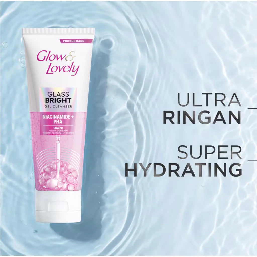 GLOW & LOVELY Gel Cleanser Glass Series 75gr | Facial Wash/Facial Foam 100gr & 50gr (SG)