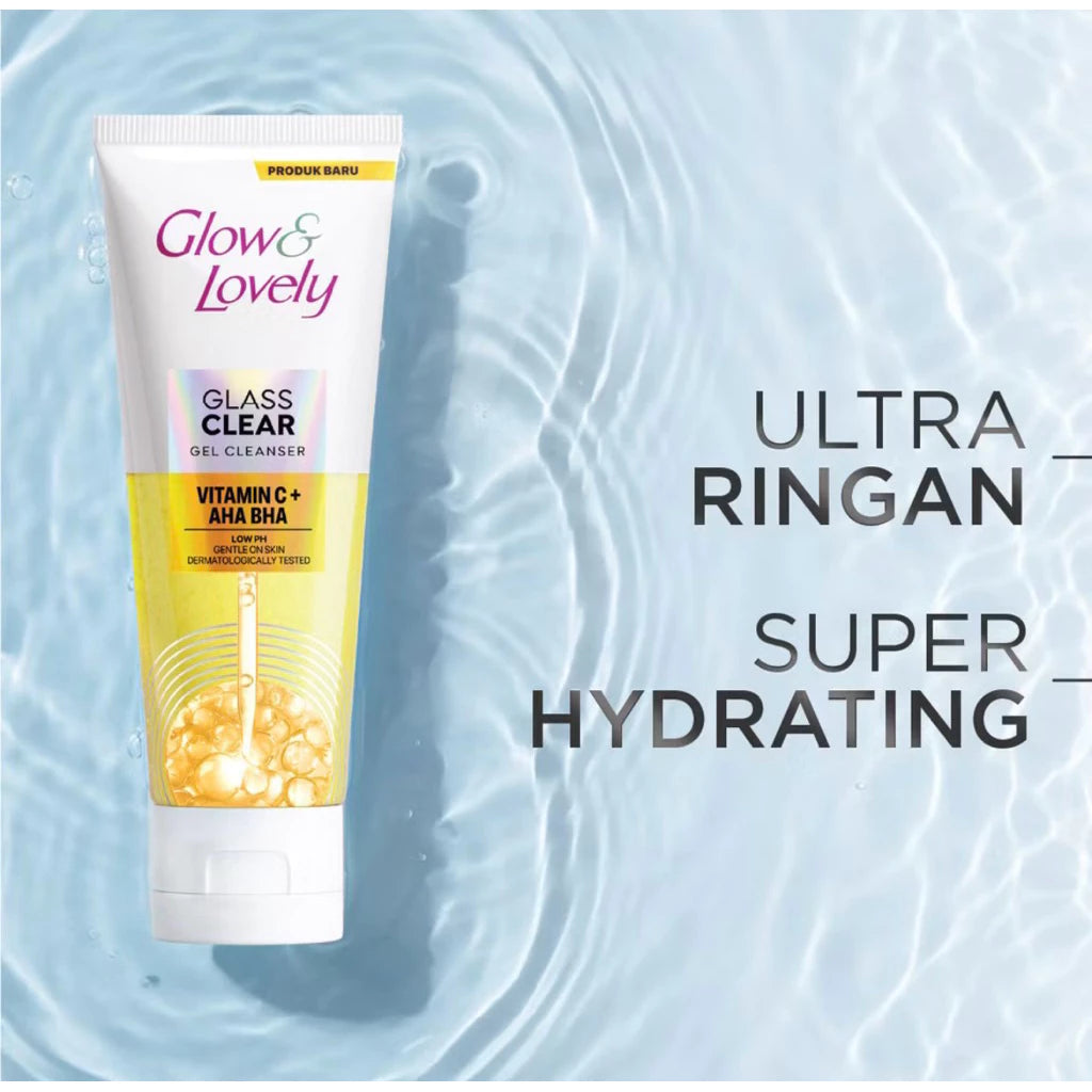 GLOW & LOVELY Gel Cleanser Glass Series 75gr | Facial Wash/Facial Foam 100gr & 50gr (SG)