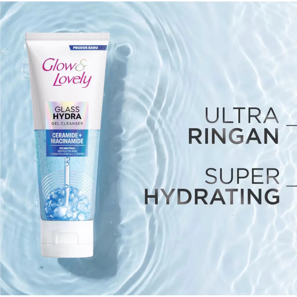 GLOW & LOVELY Gel Cleanser Glass Series 75gr | Facial Wash/Facial Foam 100gr & 50gr (SG)
