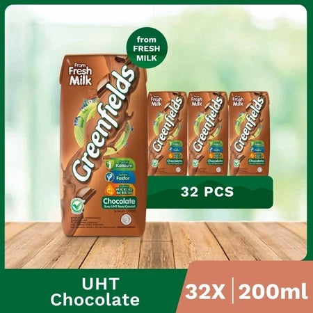 Greenfields Susu UHT 200ml Full Cream, Chocolate, Strawberry BUNDLE 1 CTN (SG)