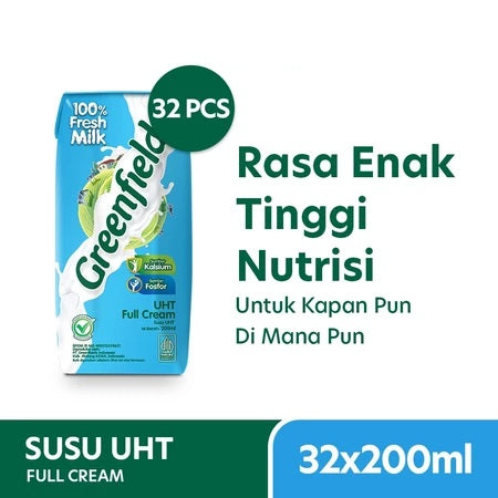 Greenfields Susu UHT 200ml Full Cream, Chocolate, Strawberry BUNDLE 1 CTN (SG)