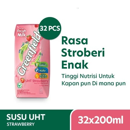 Greenfields Susu UHT 200ml Full Cream, Chocolate, Strawberry BUNDLE 1 CTN (SG)