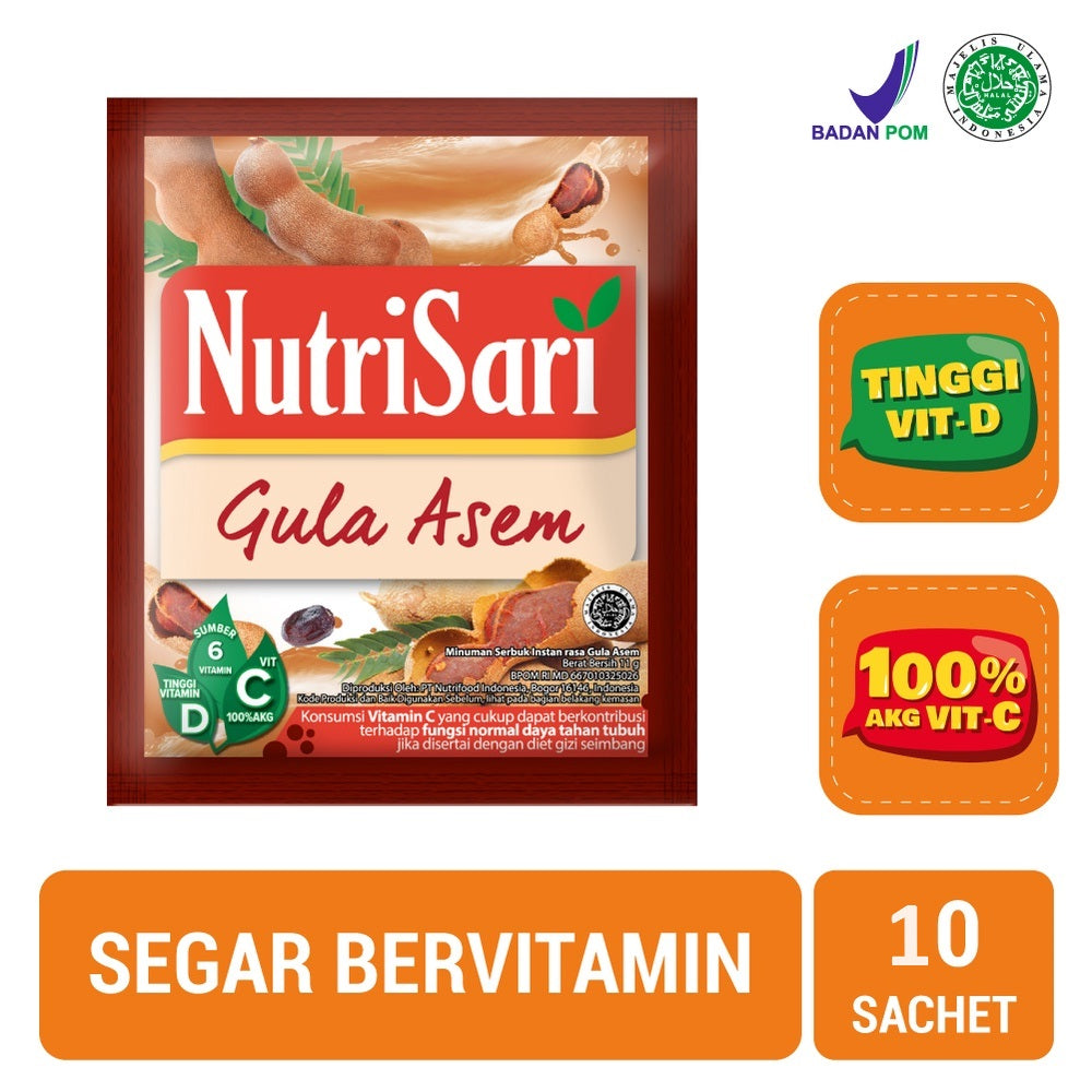 NutriSari Drink Sachet - Minuman Buah Vitamin C Vitamin D 10pcs AVAILABLE ALL VARIAN (SG)
