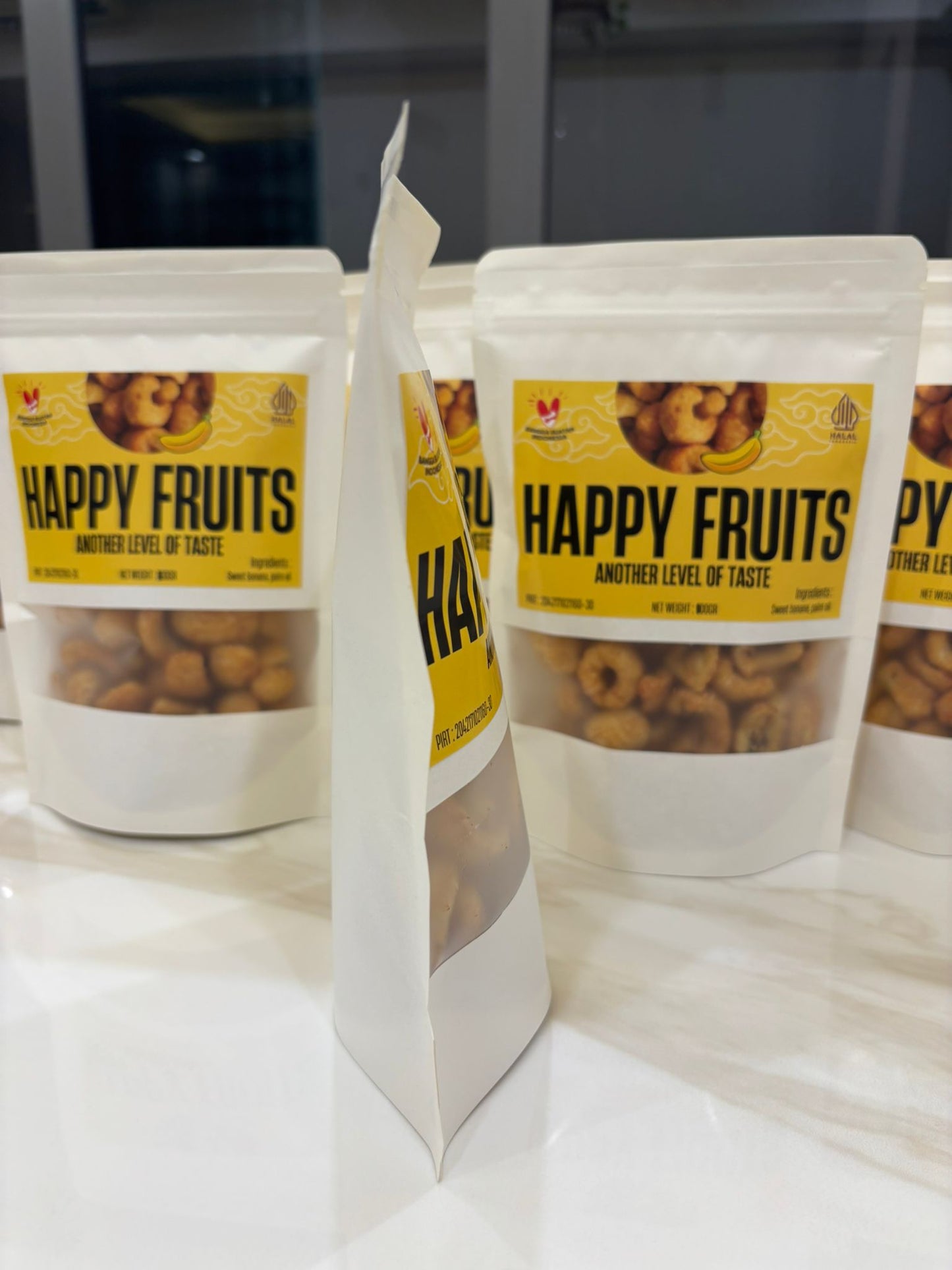 HAPPY FRUITS Rambak Pisang Banana Crunch Keripik Pisang Asli Manis Alami Delicious (SG)