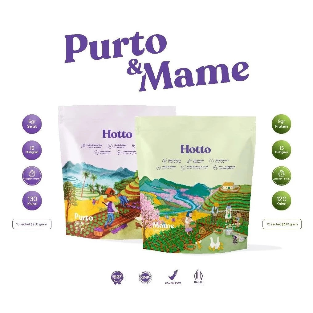 HOTTO Purto box 16 sachet & HOTTO Mame box 12 sachet Multigrain Superfood (SG)