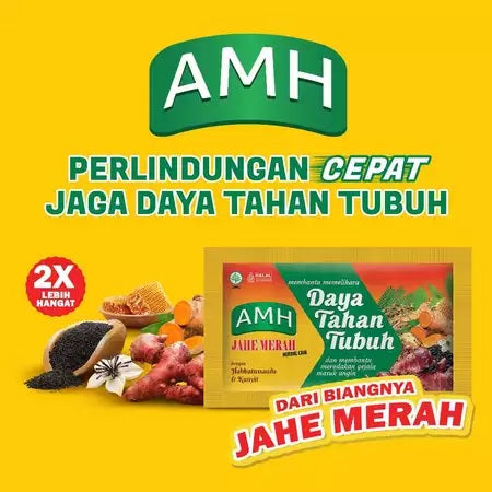 Jahe Merah Herbal Cair AMH untuk Daya Tahan Tubuh per Box isi 12 sachet (SG)