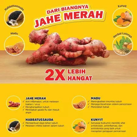 Jahe Merah Herbal Cair AMH untuk Daya Tahan Tubuh per Box isi 12 sachet (SG)