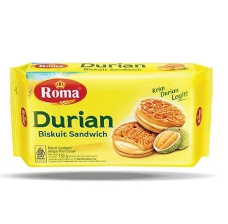 ROMA BISCUIT KELAPA 300GR / KELAPA CREAM 180GR BISKUIT / ROMA SANDWICH RASA DURIAN OR PEANUT OR LEMON (SG)