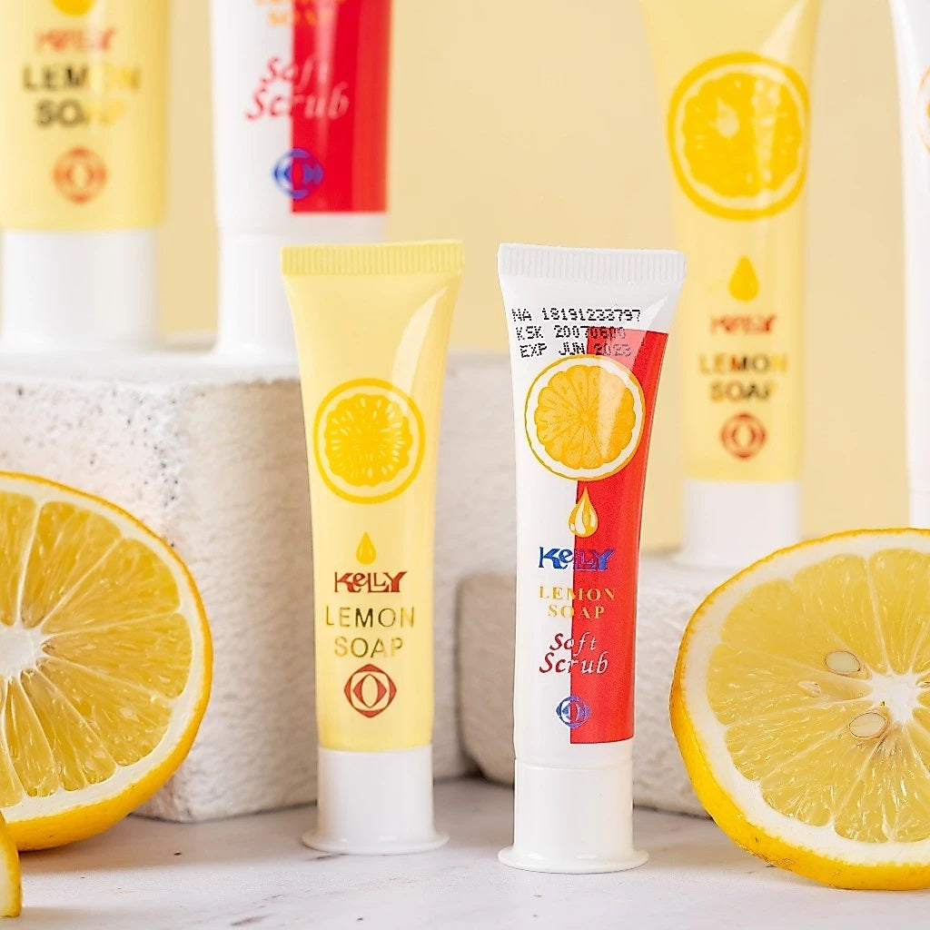 Kelly Lemon Soap 75gr | Kelly Lemon Soft Scrub 75gr - Sabun Wajah Mencerahkan / Membersihkan / Facial Wash (SG)