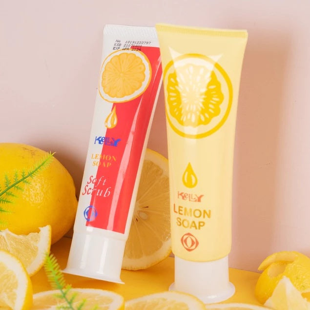 Kelly Lemon Soap 75gr | Kelly Lemon Soft Scrub 75gr - Sabun Wajah Mencerahkan / Membersihkan / Facial Wash (SG)