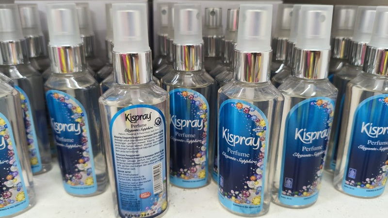 KISPRAY Perfume Elegante Sapphire Spray 50ml – Pelicin Setrika Pewangi & Pelembut Pakaian Travel Size (SG)