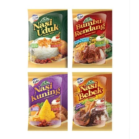 KOBE Bumbu Instan tinggal Aduk isi 3 sachet Rendang Nasi Kuning Nasi Uduk (SG)
