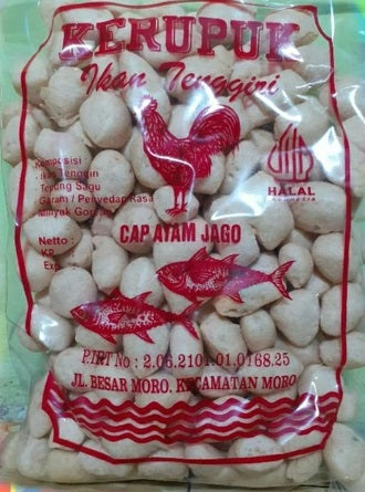 KERUPUK IKAN TENGIRI Cap 288 Fish Crackers OR Cap Ayam Jago OR Cap Pagoda Mas (SG)