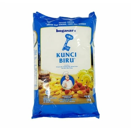 BOGASARI Tepung Terigu Segitiga Biru, Kunci Biru, Cakra Kembar 1 KG (SG)