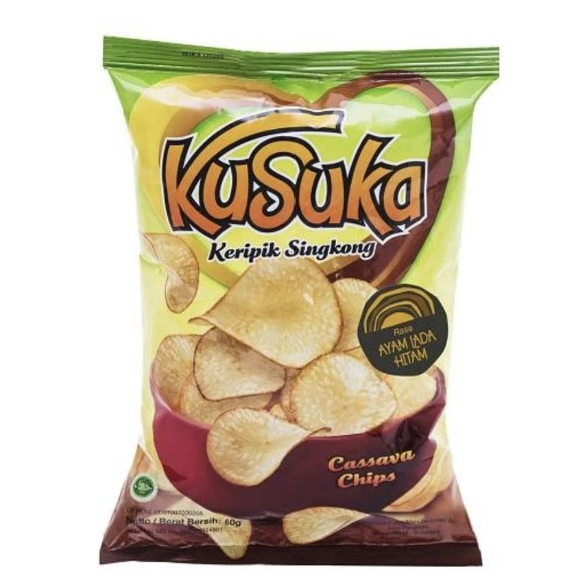 Kusuka Keripik Singkong Cassava Chips 60 Gr OR 180 Gr (SG)