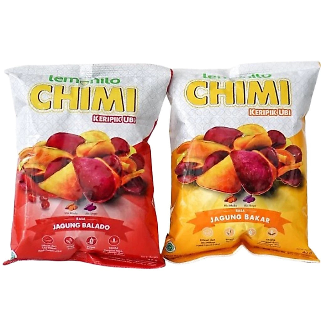 CHIMI Lemonilo Keripik Ubi 40GR rasa jagung bakar dan karamel mentega (SG)