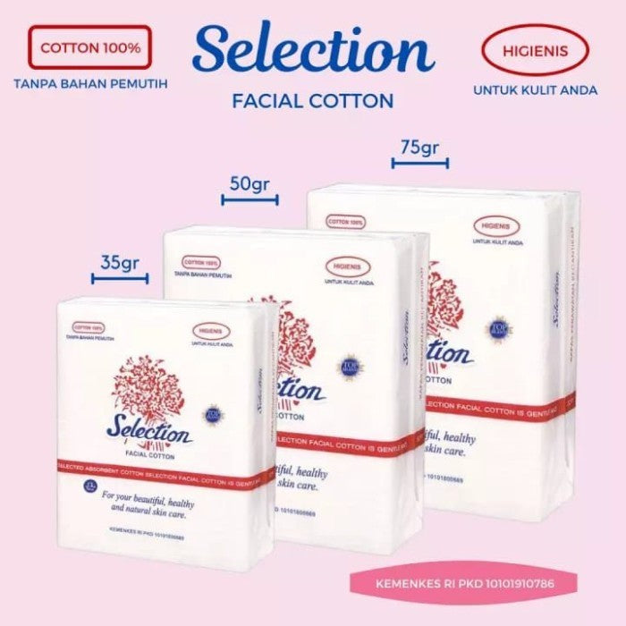 Selection Facial Cotton | Kapas Wajah - 35gr | 50gr | 75gr (SG)