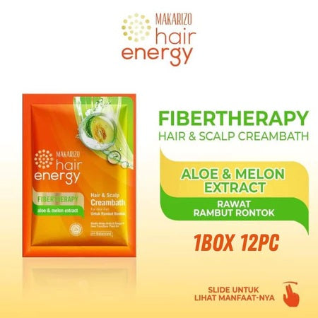 MAKARIZO SACHET Hair Energy Hair & Scalp Creambath Fibertherapy Sachet Masker Rambut | Krimbat Saset BUNDLE PER BOX (SG)