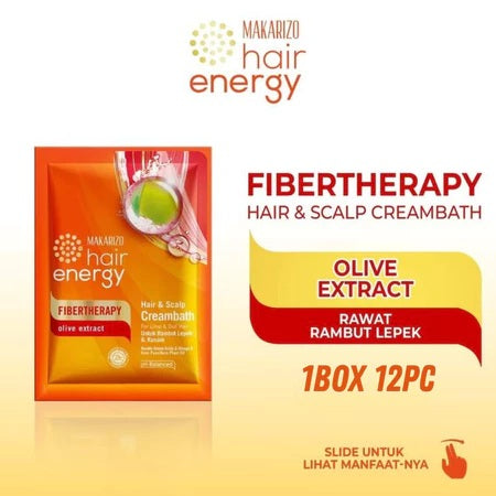 MAKARIZO SACHET Hair Energy Hair & Scalp Creambath Fibertherapy Sachet Masker Rambut | Krimbat Saset BUNDLE PER BOX (SG)