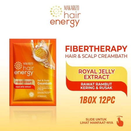 MAKARIZO SACHET Hair Energy Hair & Scalp Creambath Fibertherapy Sachet Masker Rambut | Krimbat Saset BUNDLE PER BOX (SG)