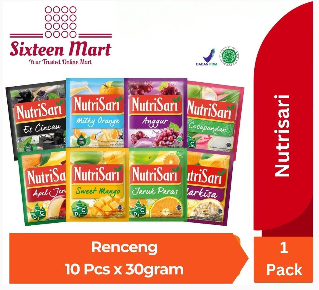 NutriSari Drink Sachet - Minuman Buah Vitamin C Vitamin D 10pcs AVAILABLE ALL VARIAN (SG)