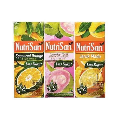 NUTRISARI Less Sugar Fruit Jus Drink Tetrapack Bundle CTN 24PCSX200ML (SG)