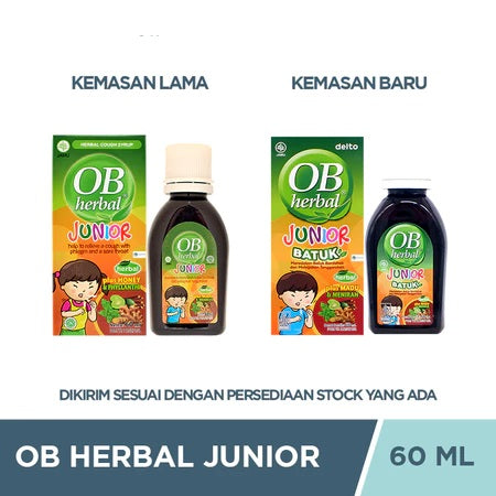 OB Herbal Delto Box 10 sachet X 15ML and OB Herbal JUNIOR batuk 60ML (SG)