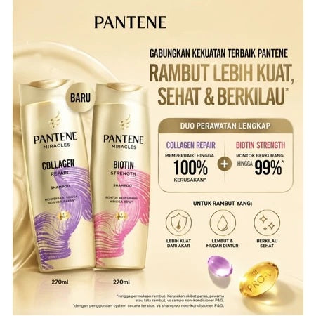 PANTENE Miracles Shampoo Pro-V Biotin Strength | Collagen Repair 270ml (SG)