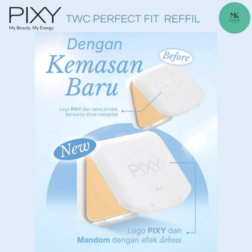 Pixy Two Way Cake Perfect Fit Set Collection Full Refill Matte UV Whitening (SG)