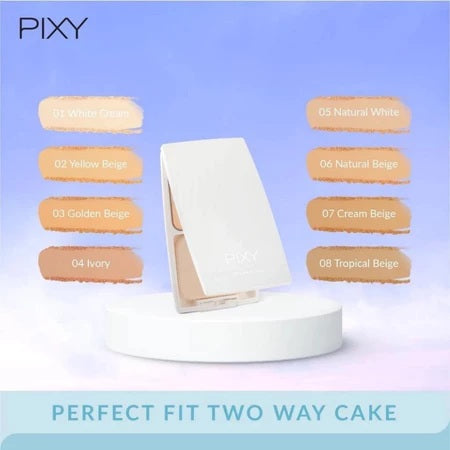Pixy Two Way Cake Perfect Fit Set Collection Full Refill Matte UV Whitening (SG)